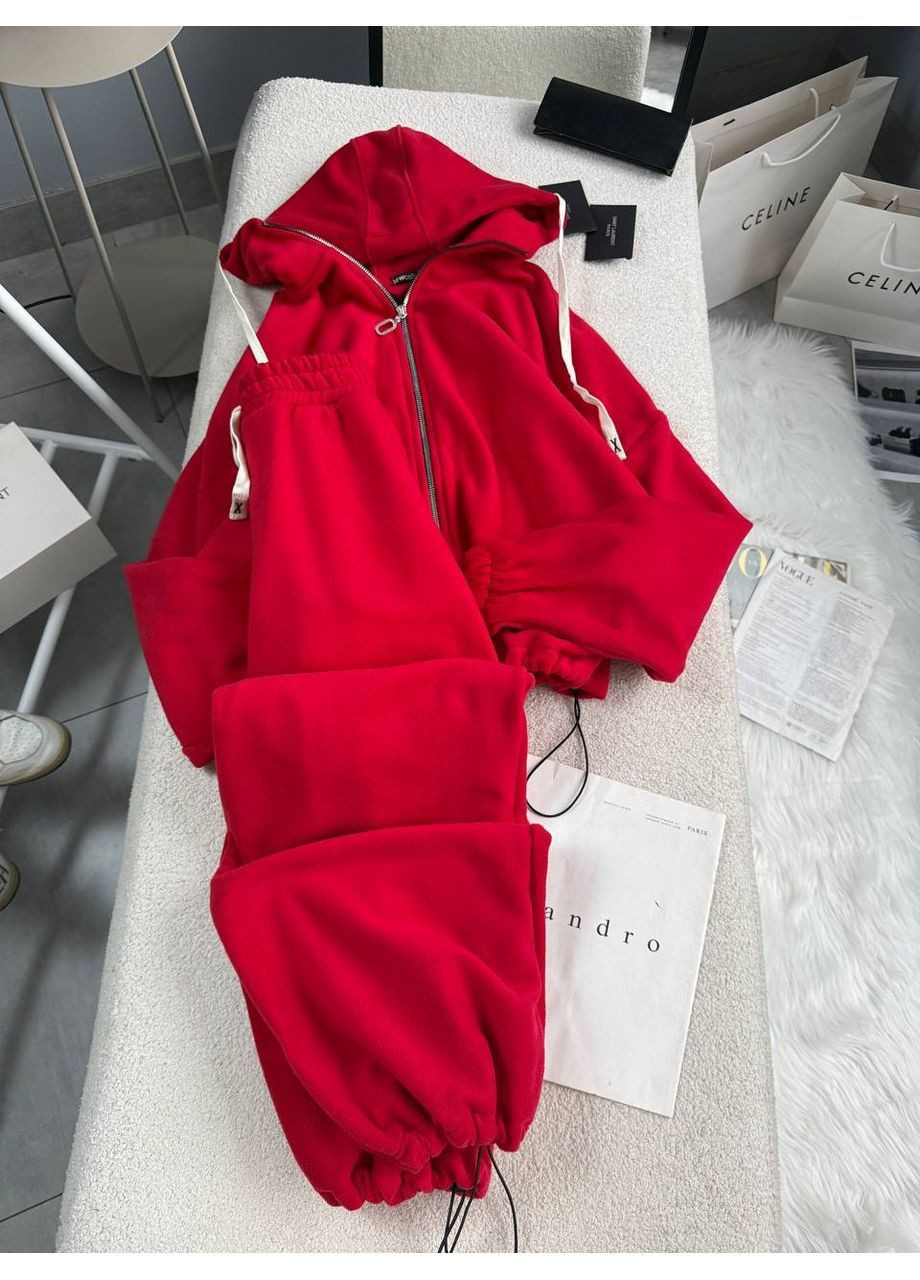 Женский флисовый костюм: тощие оверсайз + штаны на затяжках MonCher (368634185)