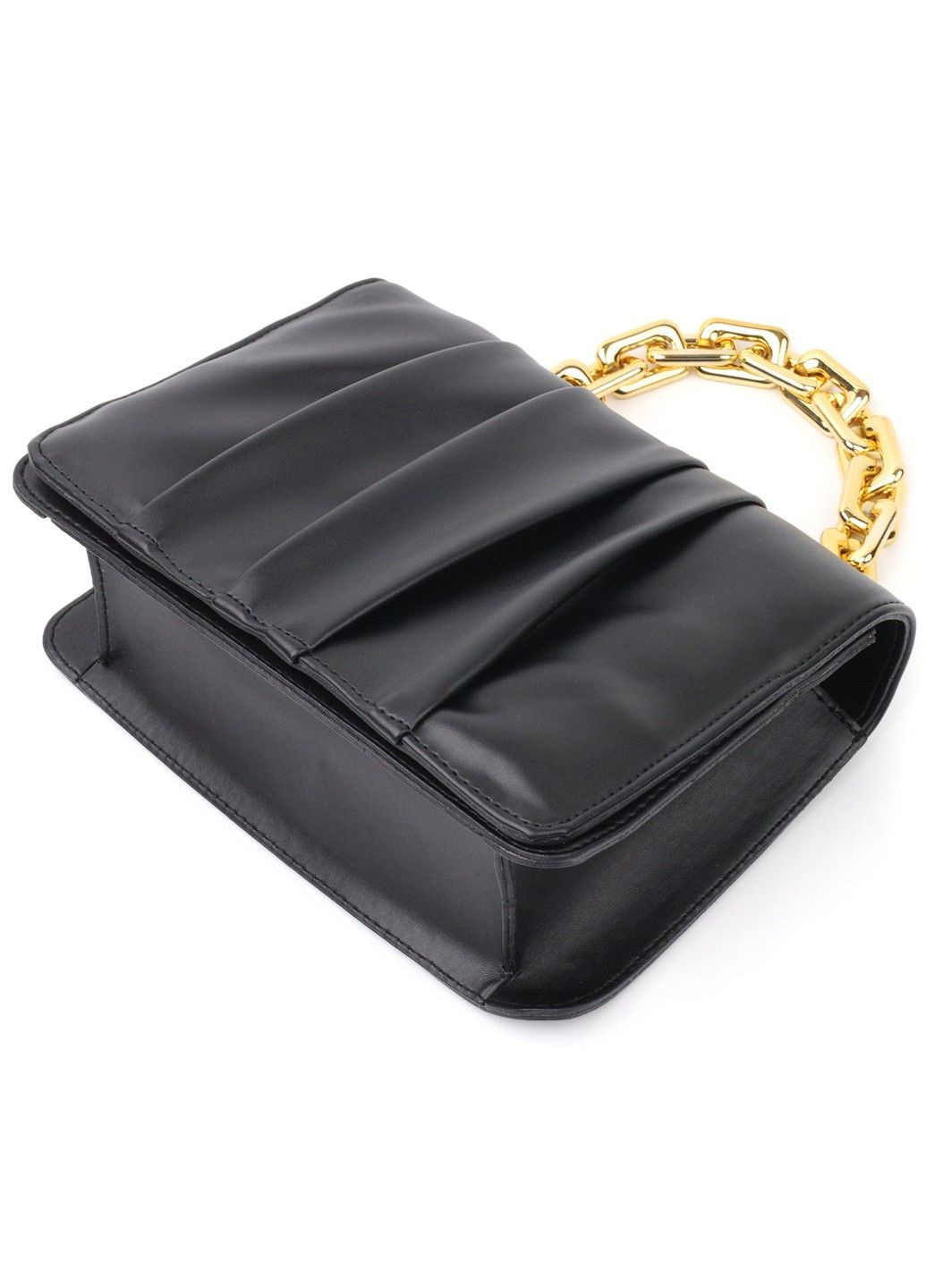 Стильна жіноча сумка зі шкірозамінника 18709 Чорний Vintage (292849753)