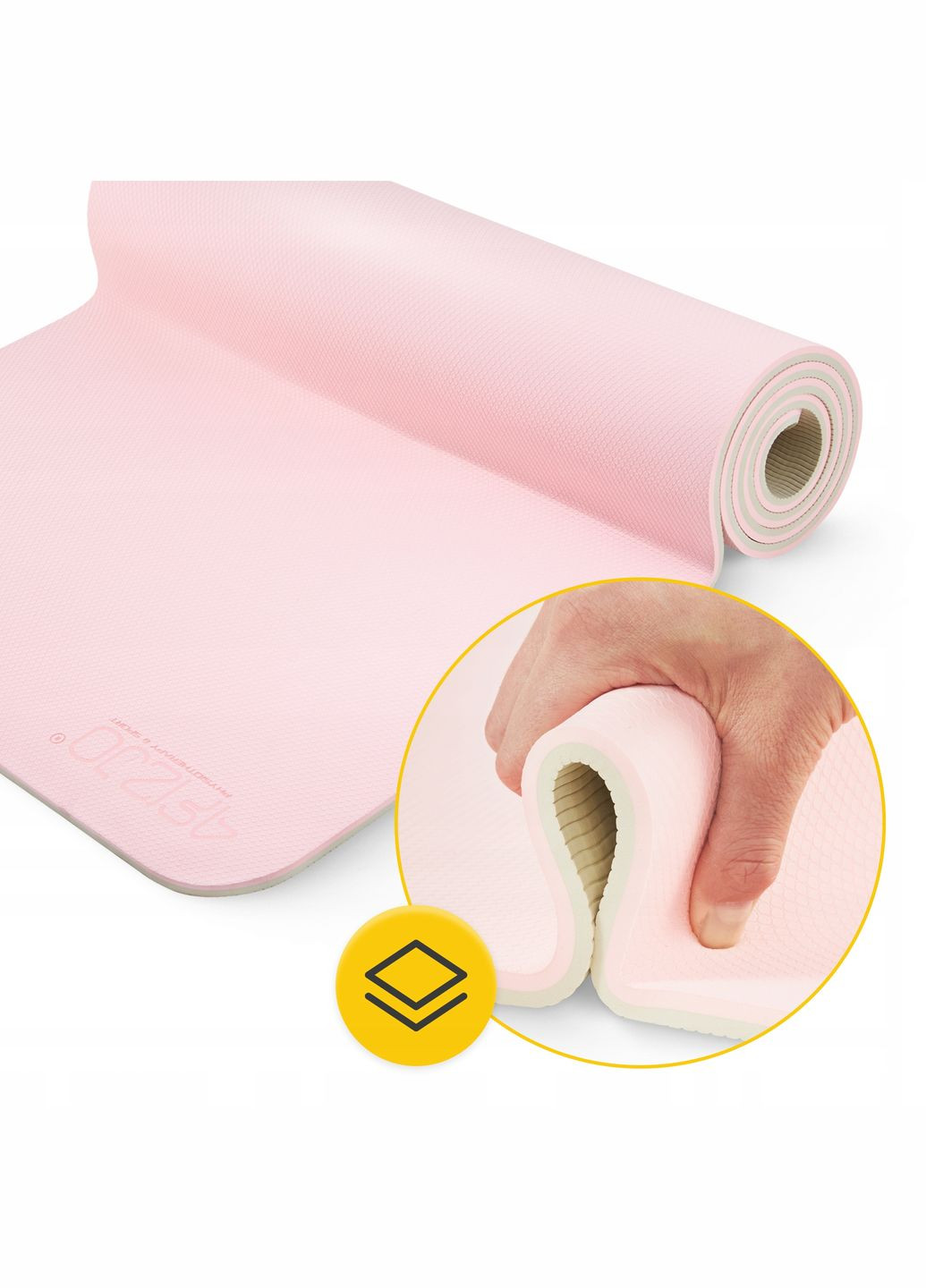 Коврик (мат) спортивный TPE 180 x 60 x 0.6 см для йоги и фитнеса Pink/Grey () 4FIZJO P-5907739317063 (342758191)