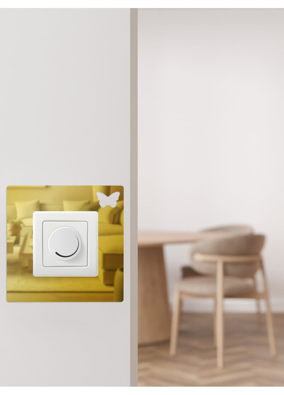 Наклейки зеркальные на стену интерьерные акриловые под выключатель №14 Золото 1 шт. Ваша Світлість (366334539)