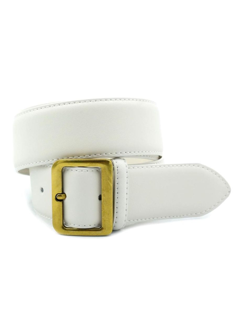 Жіночий шкіряний ремінь 3,8 х 110 см Молочний Weatro (302316981)