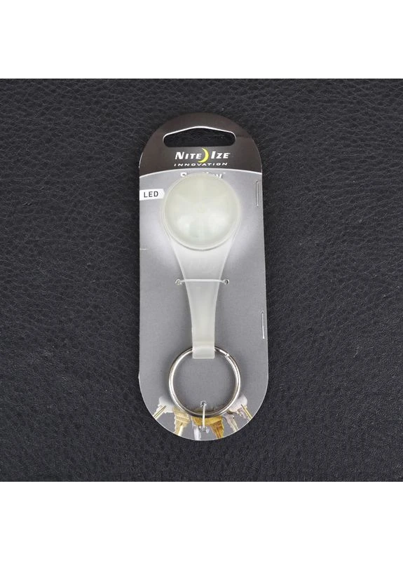 Брелок для ключей светодиодный SeeKey White Ring NI649, компактный LED фонарик, никелевое кольцо Nite Ize (395601023)