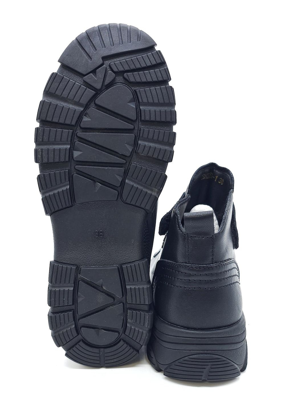 Черные женские кеды черные кожаные ya-11-20 23,5 см (р) Yalasou
