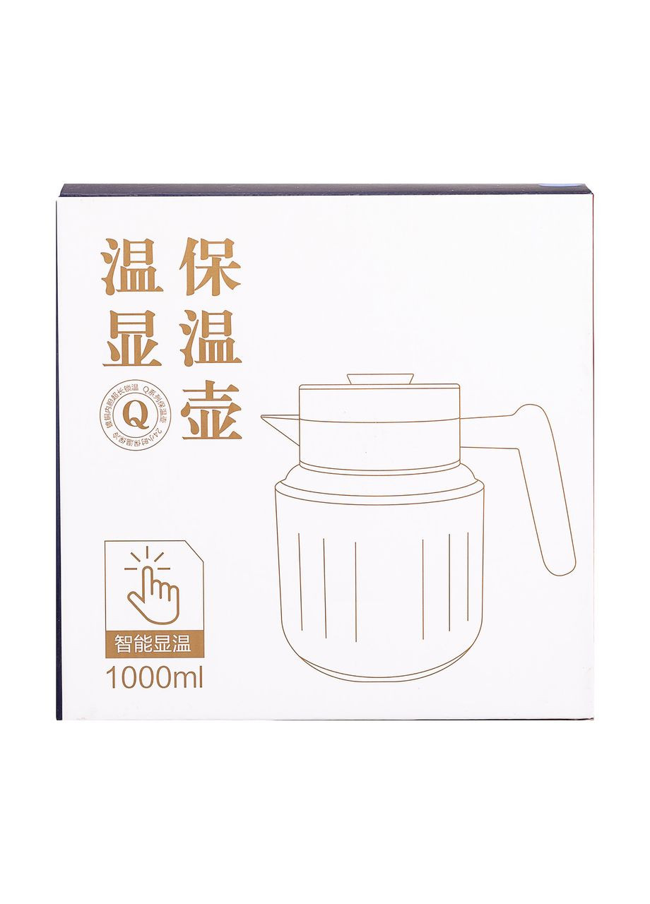 Чайник-термос 1 л із заварником та датчиком температури помаранчевий Yiwu (332987204)