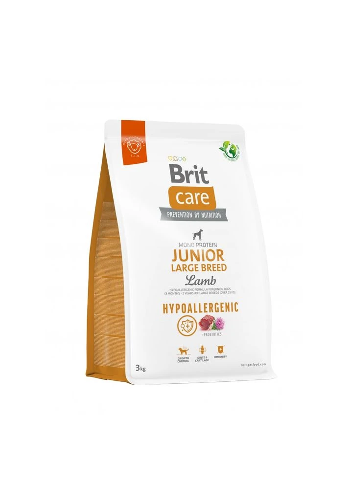 Сухой корм Dog Hypoallergenic Junior Large Breed для молодых собак крупных пород гипоаллергенный с ягненком 3 кг Brit Care (386997773)