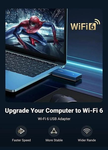 WIFI-адаптер 2-диапазонный CM499 AX1800 Dual-Band Wireless Adapter (UGR-90340) Ugreen (293346408)