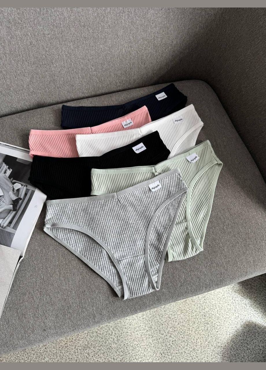 Жіночі труси сліпи в рубчик комплект зручних сліпів 6 шт для повсякденного комфорту No Brand (301646597)