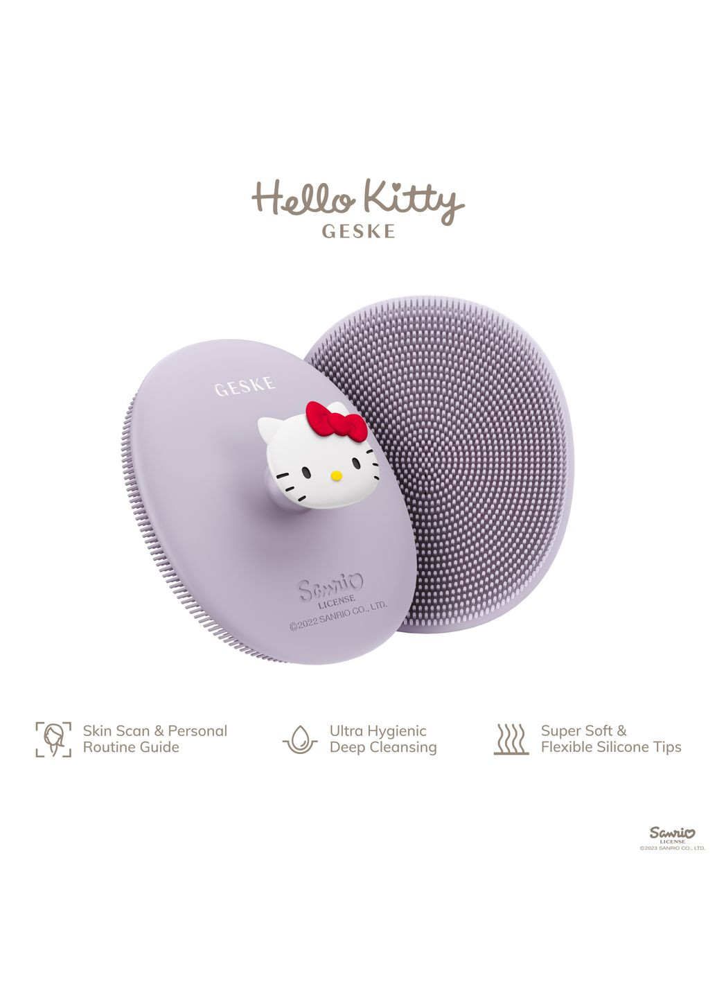 Щетка для лица Facial Brush 3в1 by Hello Kitty с держателем purple GESKE (341526156)