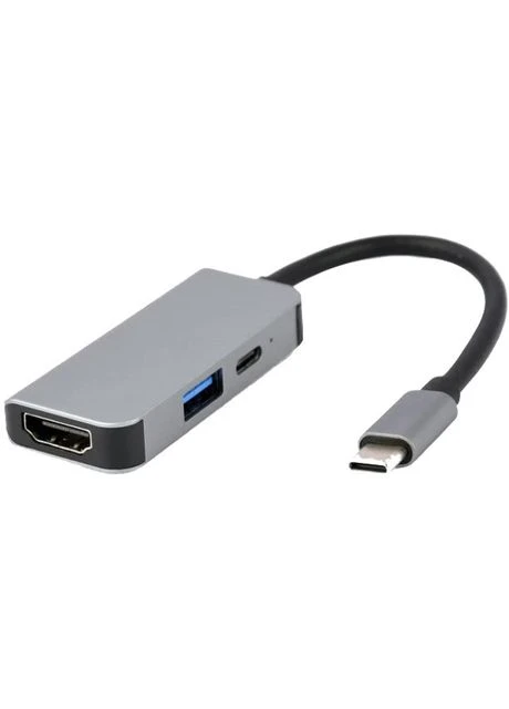 Док-станция Cablexpert A-CM-COMBO3-02 USB-C 3-в-1 (USB/HDMI/PD) Gembird (401475107)