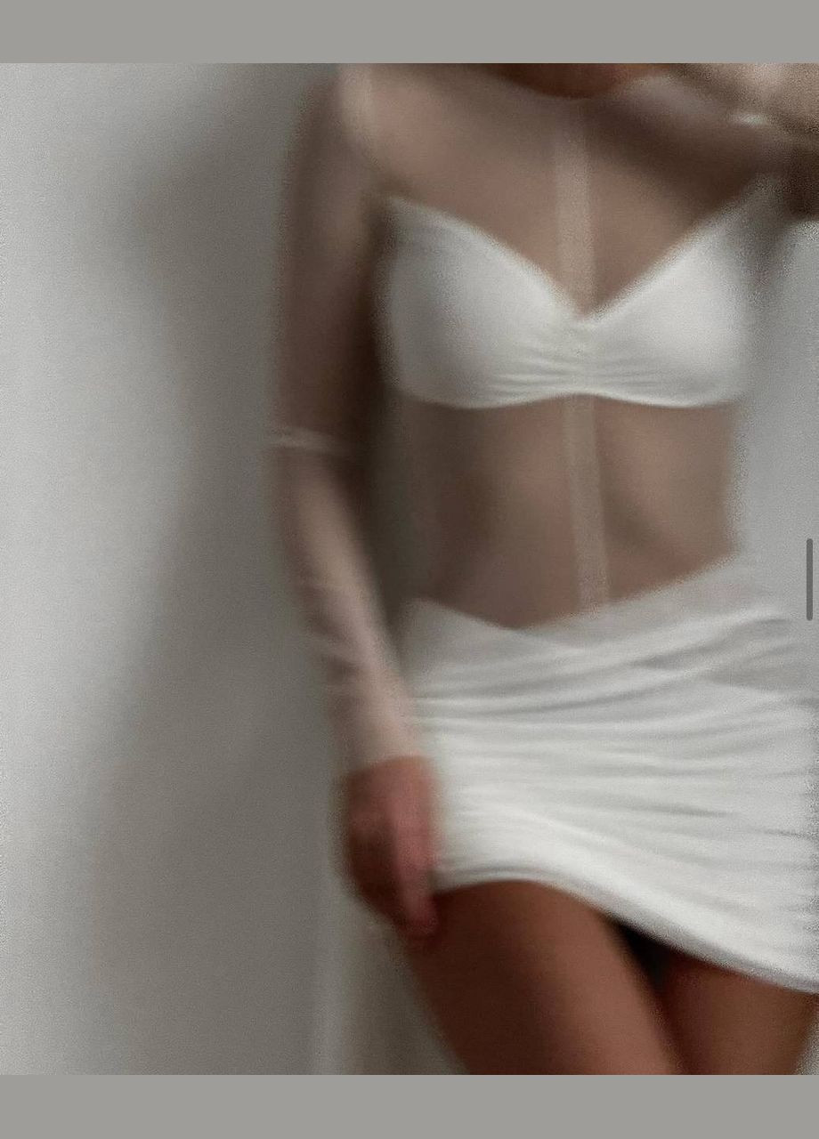 Молочна вечірня, святковий, коктейльна, відвертий сукня сітка No Brand