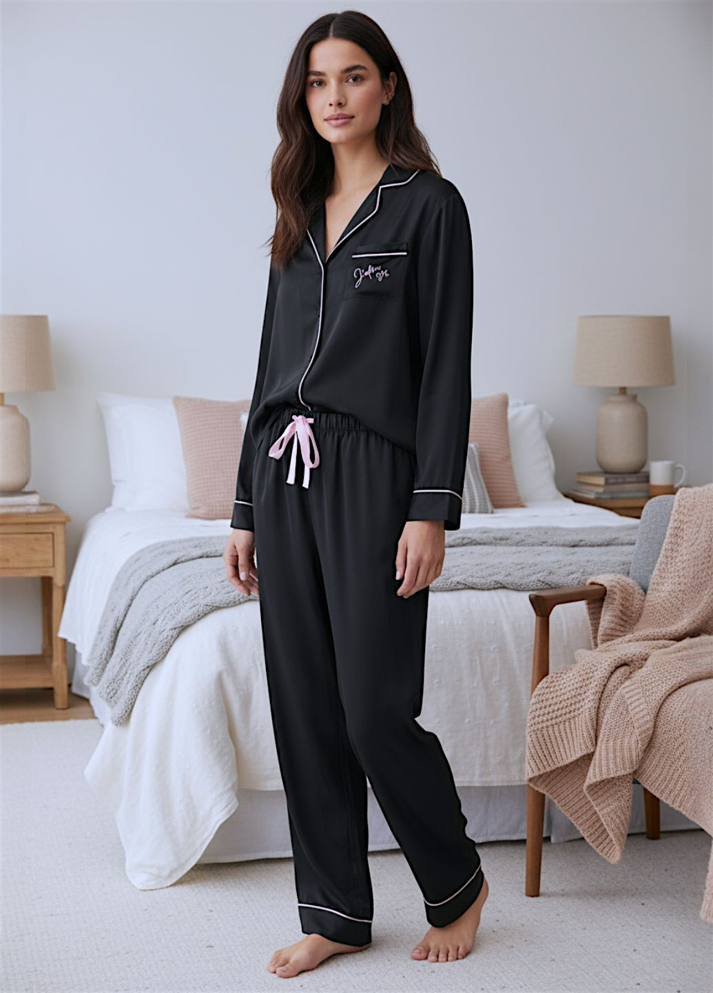 Черная всесезон пижамный комплект shortama cozy kurzer домашний комплект black (8147) Primark