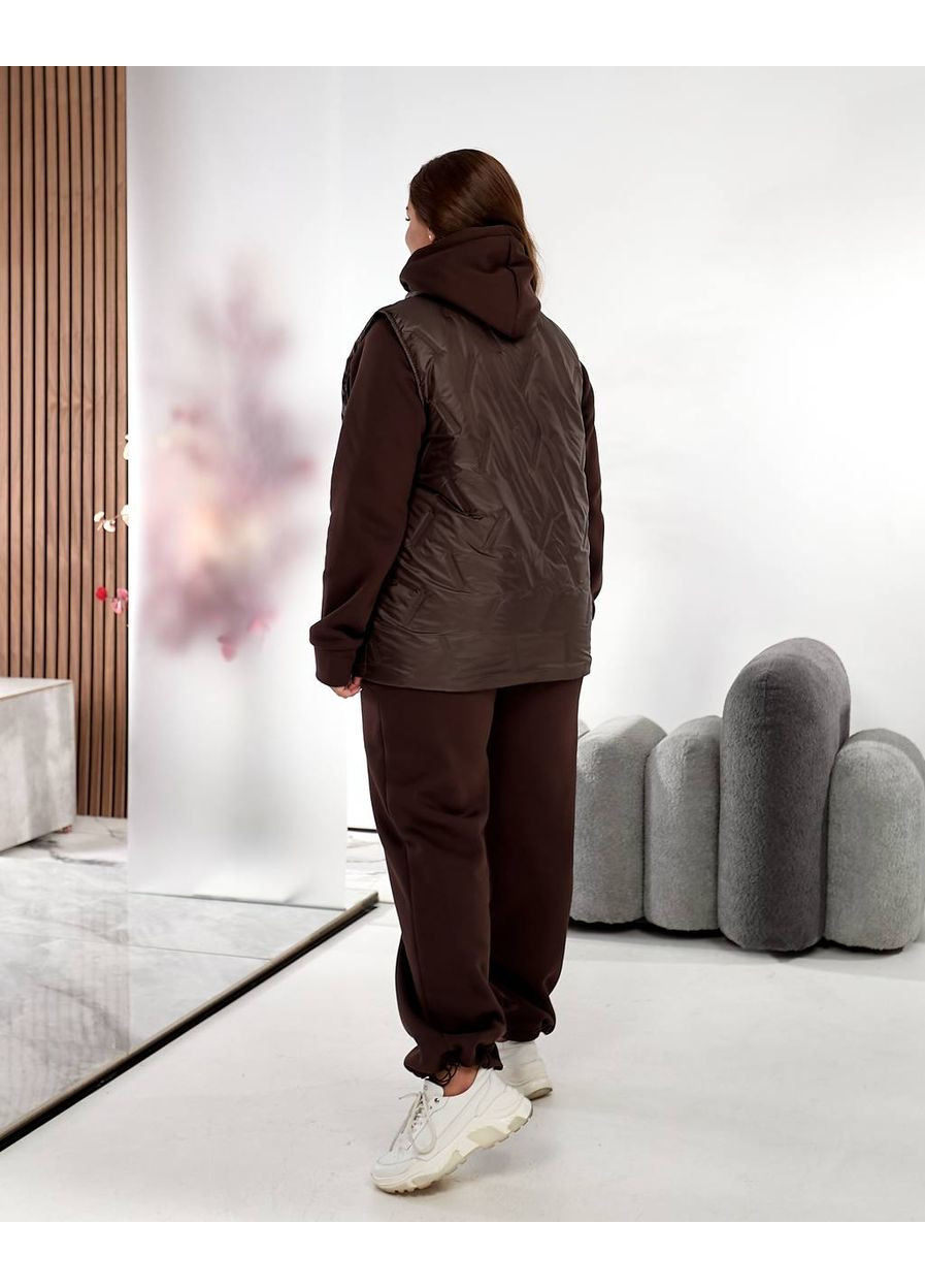 Жіночий теплий спортивний костюм з жилеткою No Brand (357075840)