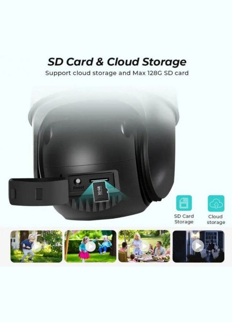 Камера видеонаблюдения уличная P11-QQ9 Camera поворотная Wi-Fi 2,4 ГГц 9MP черный (2390000025) No Brand (341679337)