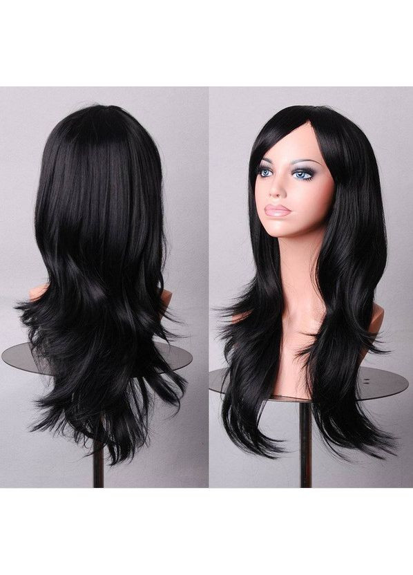 Перука каскад довге чорне волосся з човником No Brand (361878492)