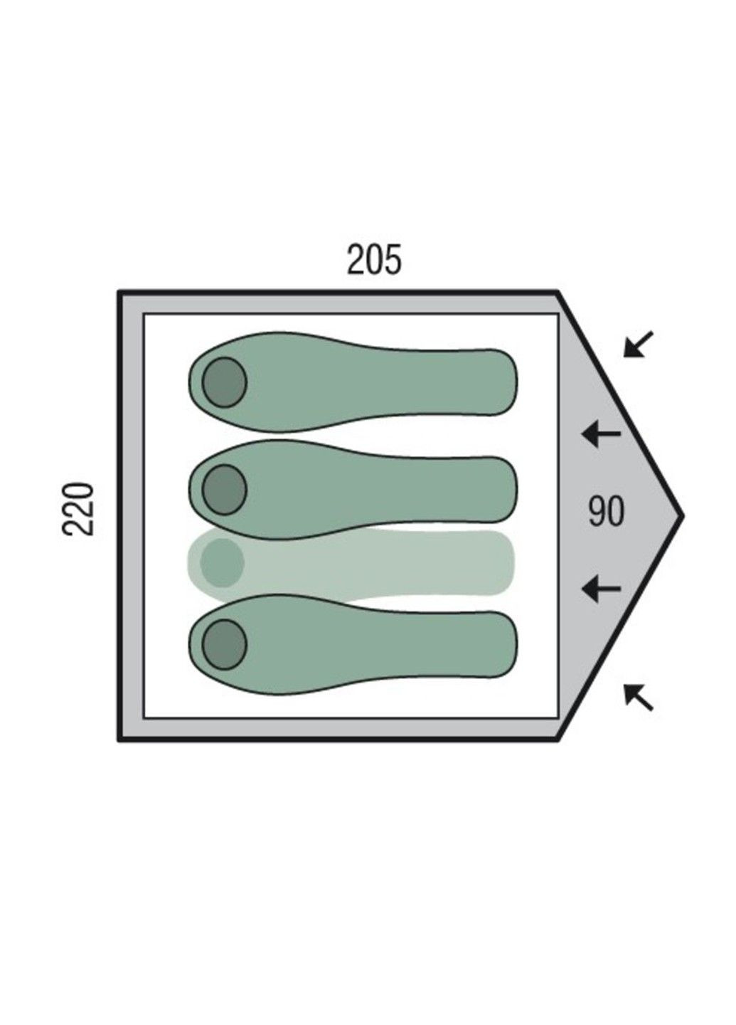 Намет Serac 3+1 Green - PNG 133 - 3+1 місний Pinguin (358497567)