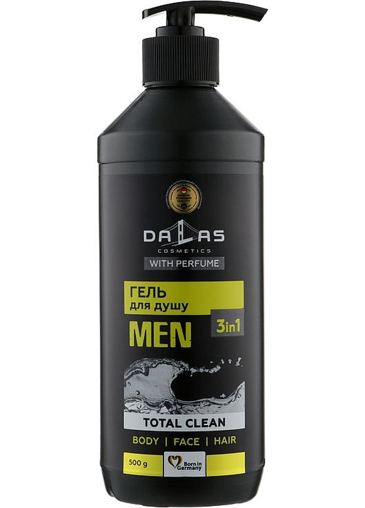 Мужской шампунь-гель для душа 3в1 Total Clean 500g (980458-42786) DALAS (368623705)