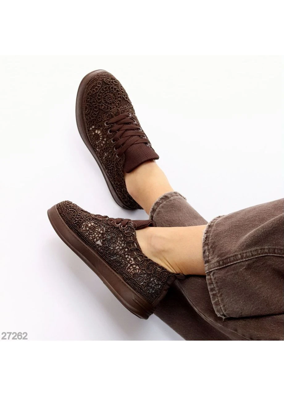 Коричневые женские кеды No Brand