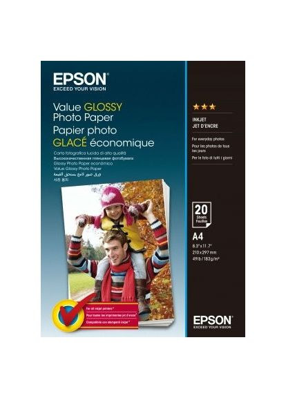 Фотопапір A4 Value Glossy Photo Paper 20 л (C13S400035) Epson (363837493)