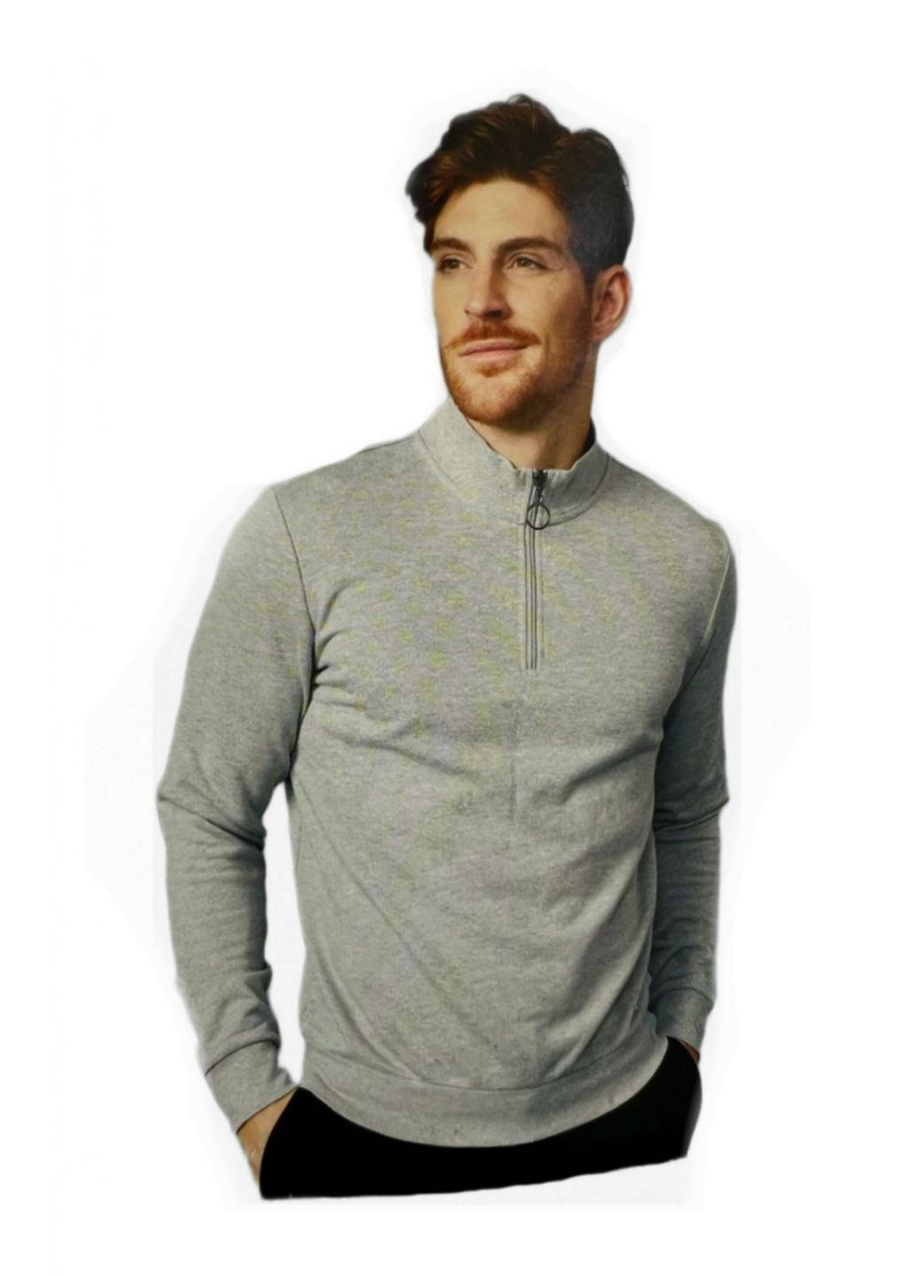 Сірий світшот з двунитки для чоловіка up2 fashion bdo91627 сірий Lidl без декору (341277439)