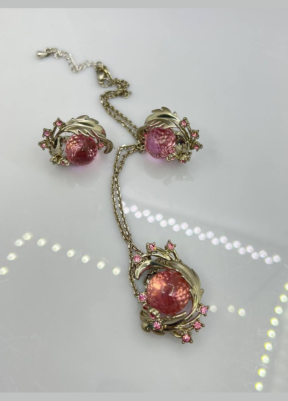 Комплект сережки и кулон 40 см No Brand (282737524)