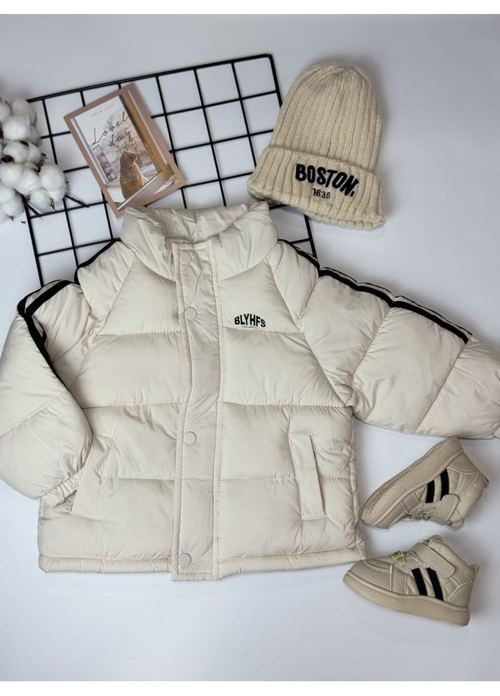 Комбинированная демисезонная демисезонная курточка blyhfs цвет светлый бежевый 10929 No Brand