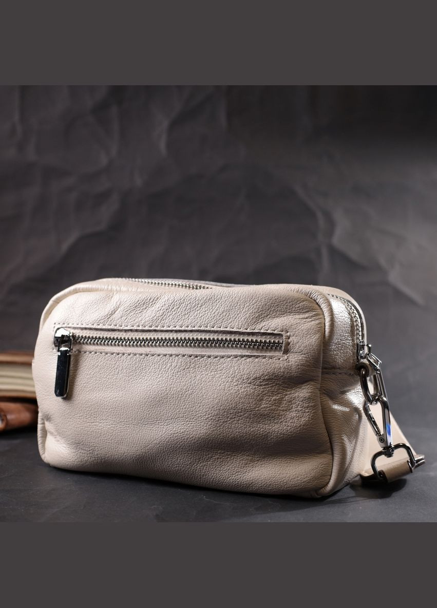 Сумка через плече шкіряна жіноча 22438 Біла Vintage (302008196)