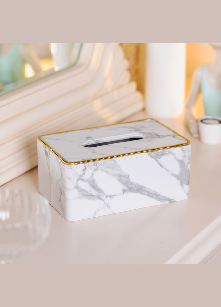 Салфетница из эко кожи 21.5х13х9 см для кафе и ресторанов мрамор HP-3-202 Yiwu (353501940)