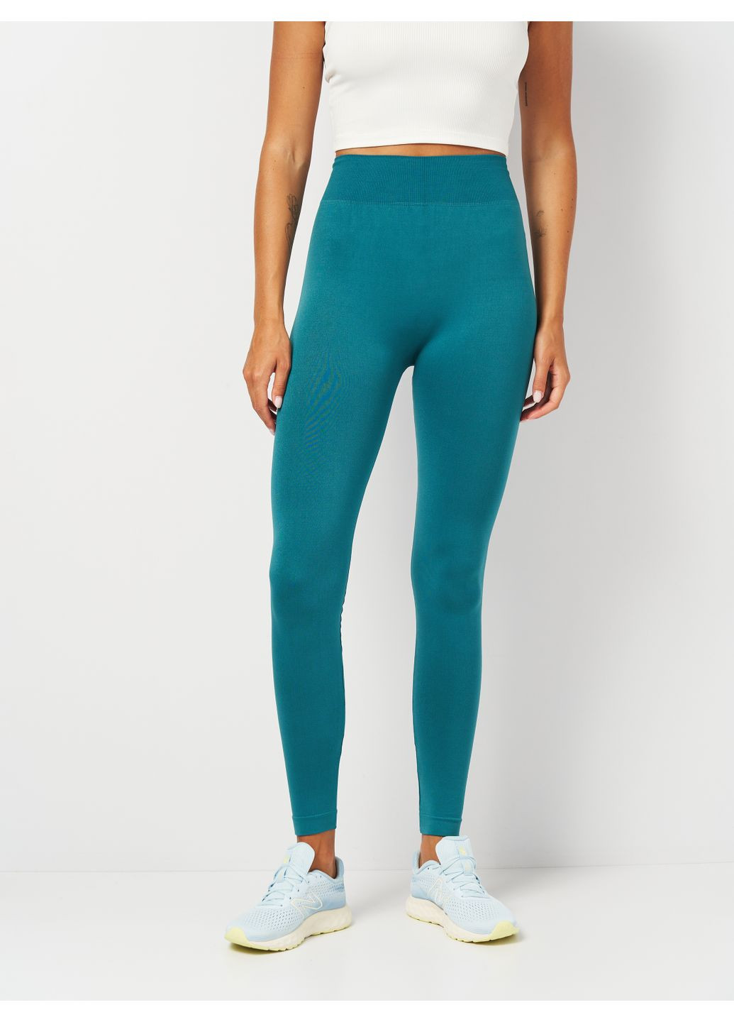 Изумрудные демисезонные женские непрозрачные бесшовные леггинсы Giulia