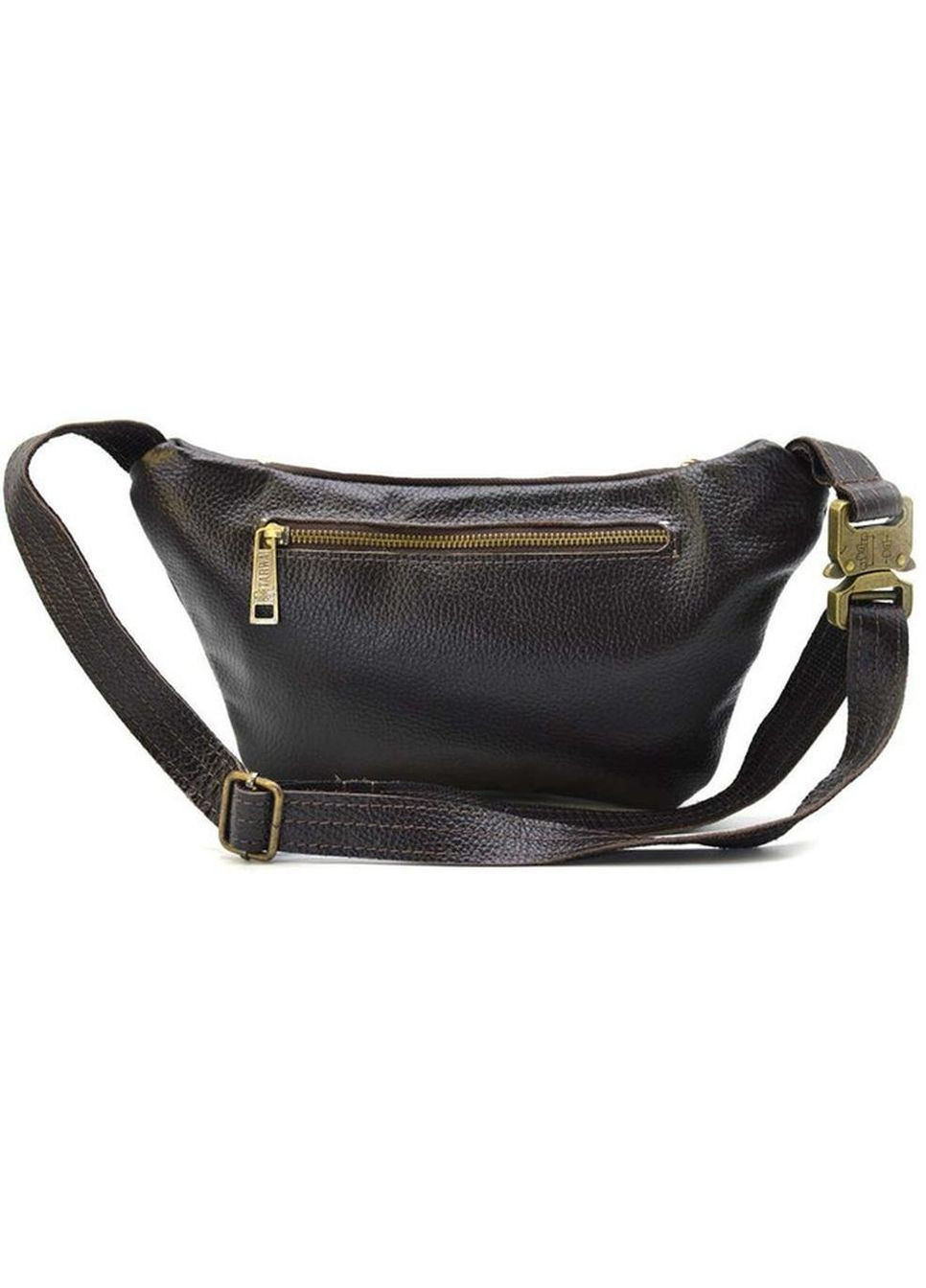 Чоловіча шкіряна сумка на пояс через плече для телефону та документів середня Темно-коричневий 38696 TARWA (353302689)