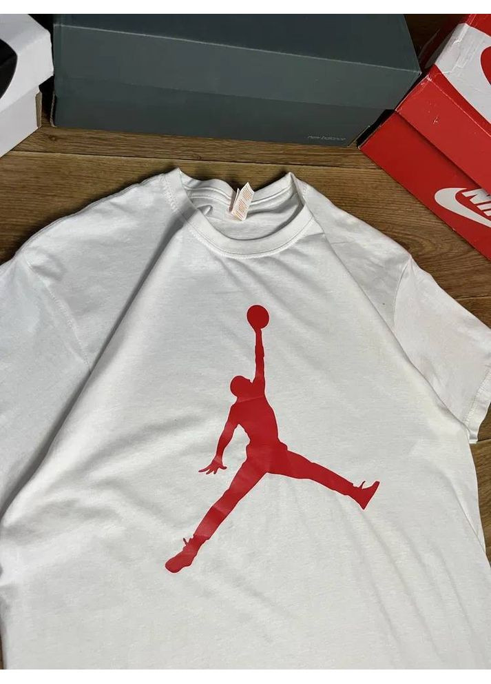 Белая мужская футболка с принтом в стиле jordan No Brand Футболка