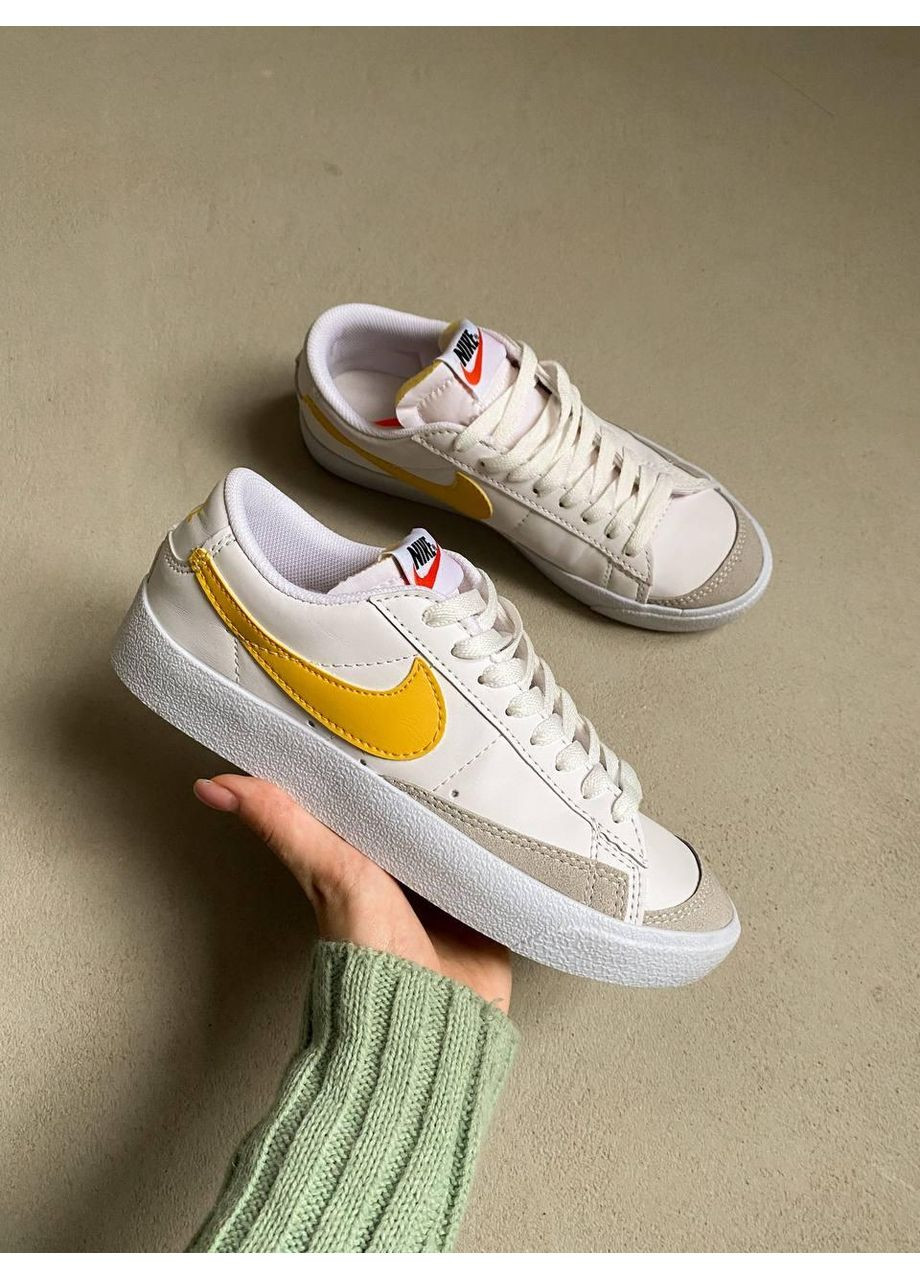 Бежевые демисезонные кроссовки мужские nike blazer low yellow найк блейзер No Brand