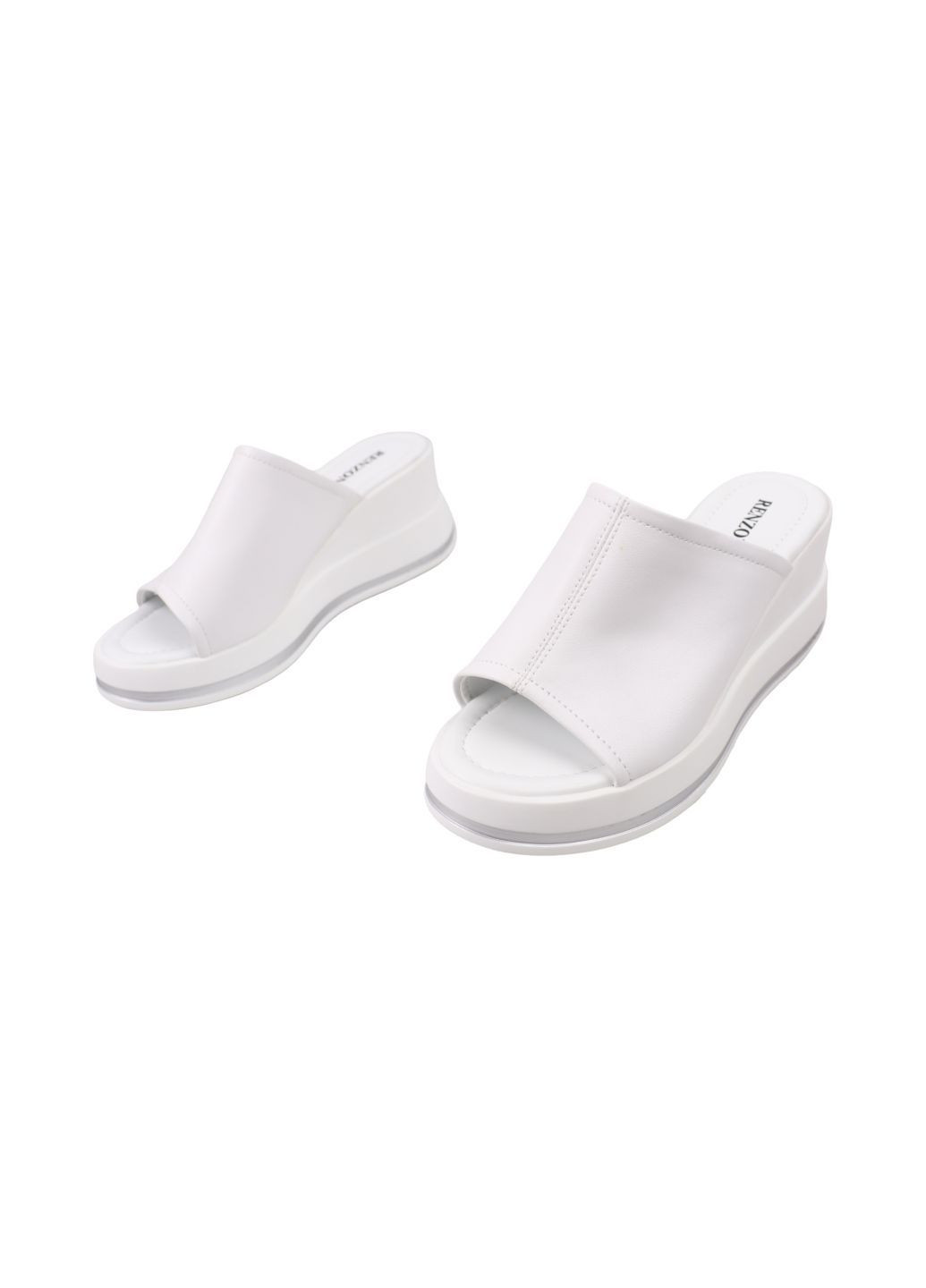 Шльопанці жіночі білі натуральна шкіра Renzoni 1367-25LSHC (331611634)