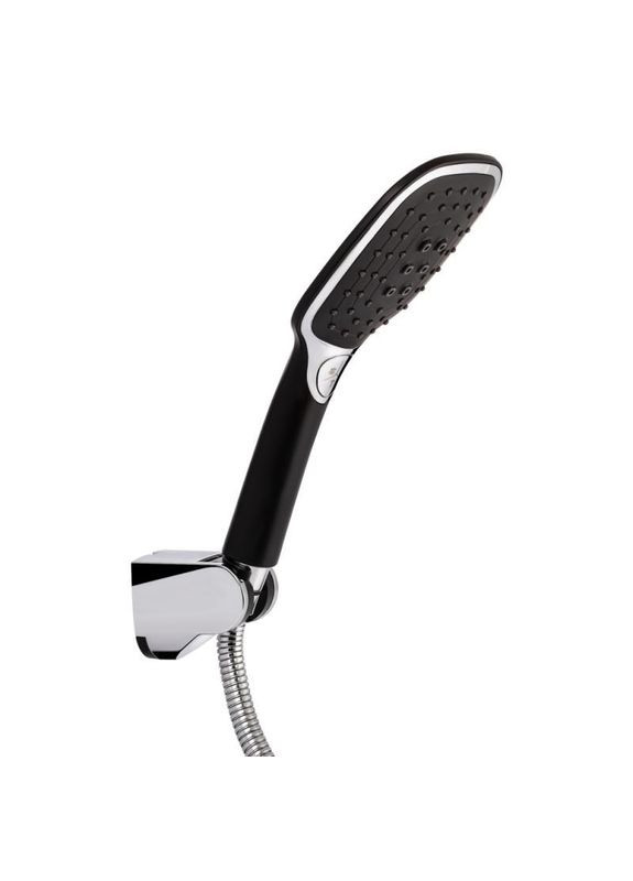 Змішувач для ванни Grand, Chrome/Black (k35 з довгим поворотним виливом та душовим гарнітуром Qtap (370289867)