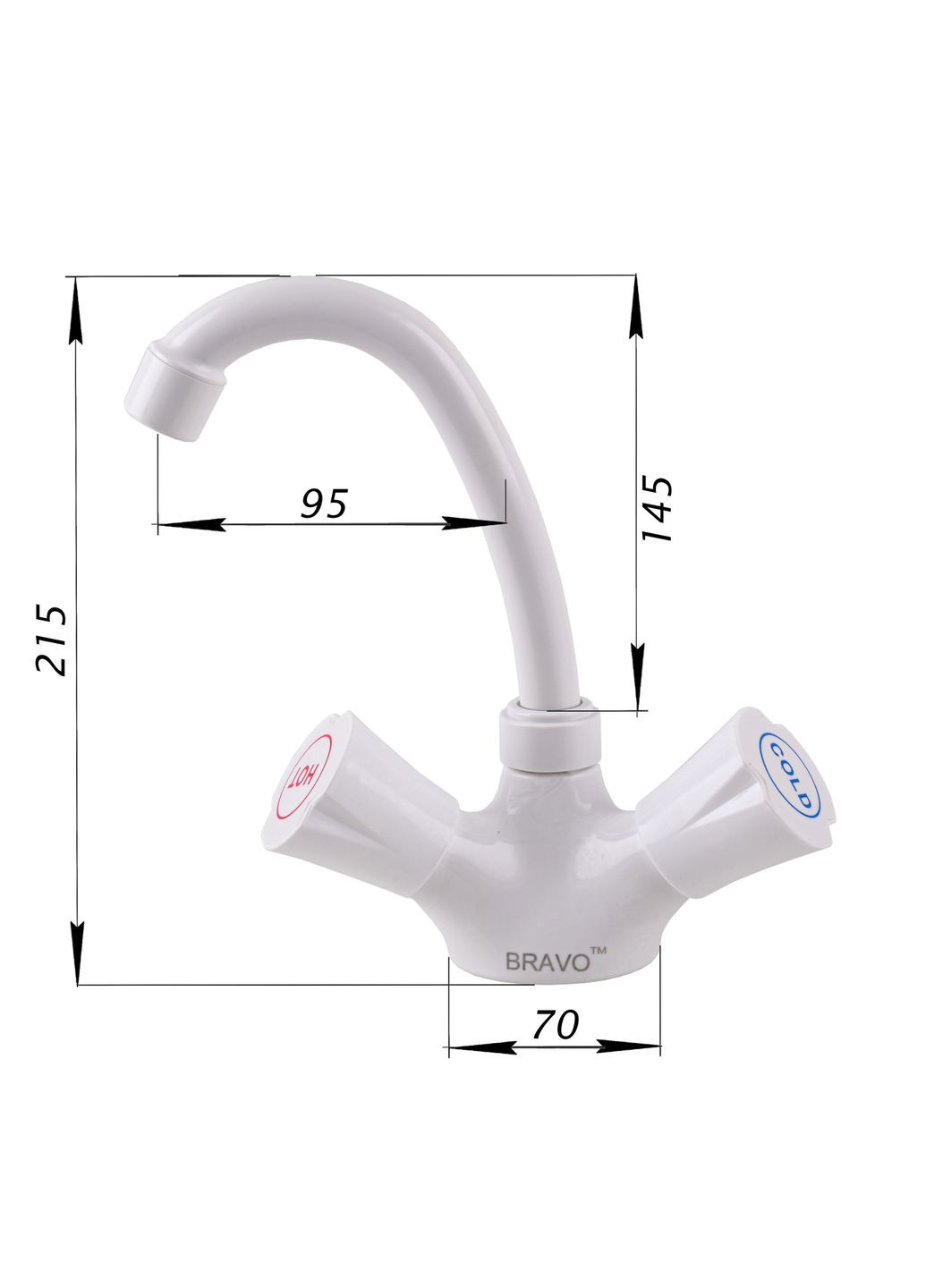 Смеситель для умывальника B2-11-401 термостойкий ABS пластик Bravo (335040894)