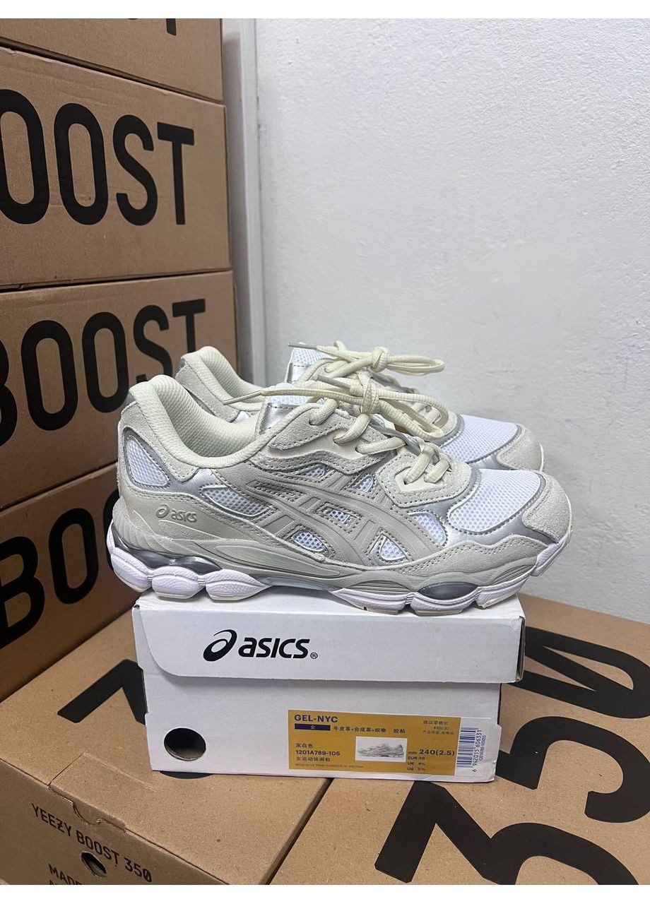 Белые демисезонные кроссовки мужские asics gel nyc white beige асикс гель нюк No Brand