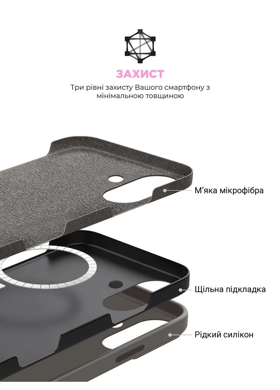 Чехол ICON2 MagSafe для Apple iPhone 16 Stone Grey (ARM81311) KLB ArmorStandart (390073079)