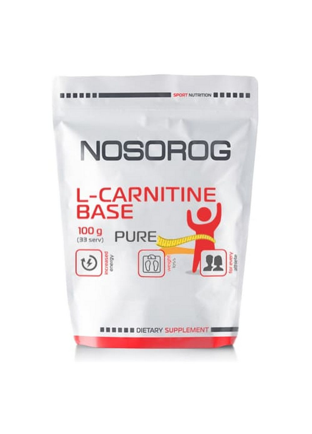 Жироспалювач L-Carnitine Base, 100 грам Nosorog Nutrition (293338747)