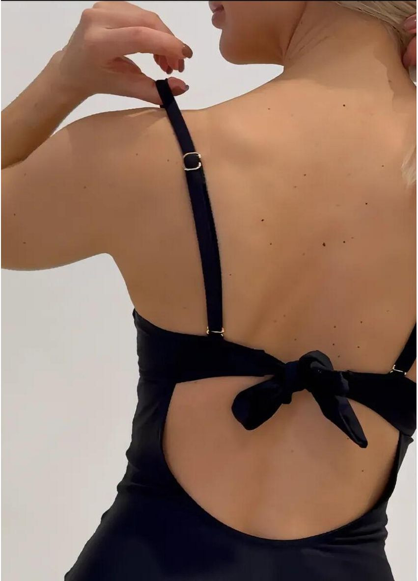 Черный демисезонный женский эффектный слитный купальник со шнуровкой по бокам стильные сплошные купальники с открытой спиной на завязке для женщин слитный Cindylove