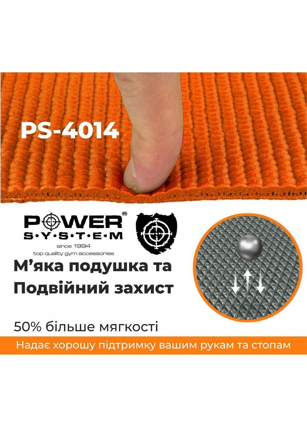 Килимок для йоги та фітнесу Power System (282595438)