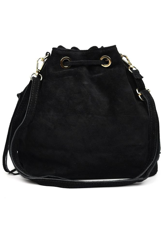 Жіноча замшева сумка на плече (Італія) fz189605 чорна Firenze (316702206)