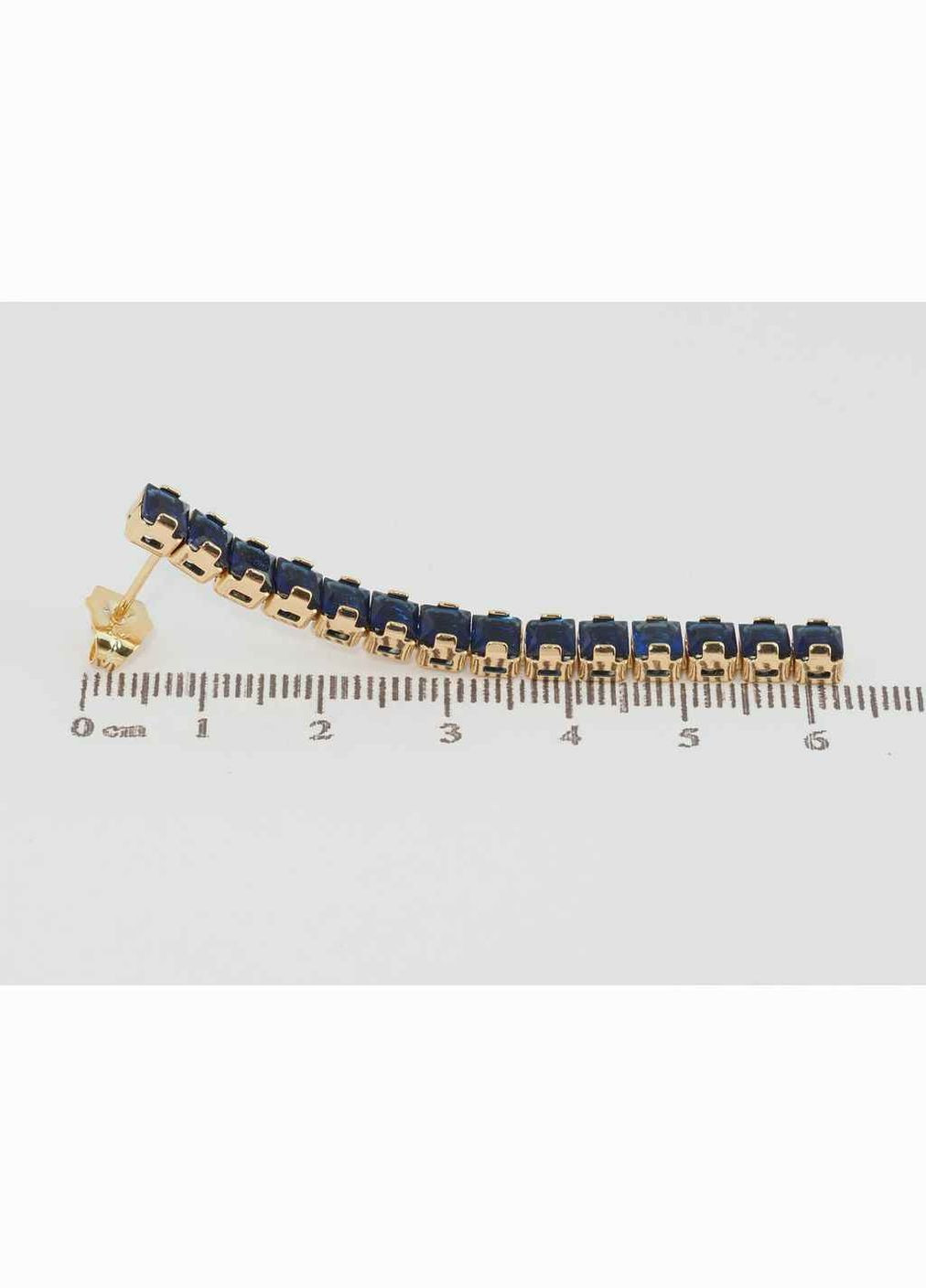 Серьги Позолота 18K пусеты "Дорожки синих кристаллов" (077702) Xuping Jewelry (356459045)