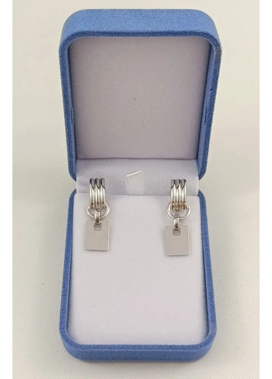 Сережки-підвіски із білого золота 585 проби без вставок С06613 Shatlen Сережки (362947434)
