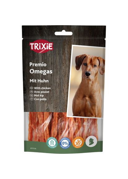 Лакомство Premio Omega Stripes для собак палочки с курицей 100 г Trixie (362585306)