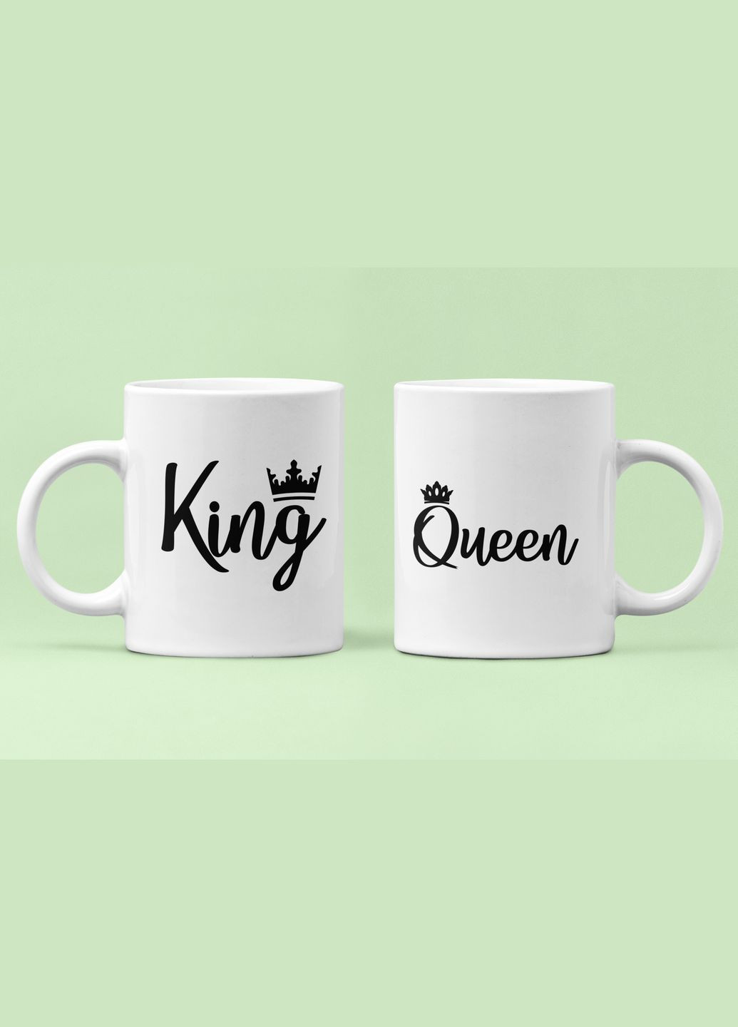 Парні чашки кружки King Queen пара для Закоханих Біла 330 мл Orca (316259447)
