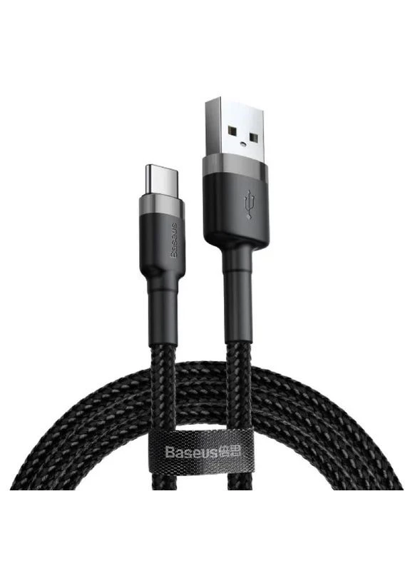 Кабель Cafule Cable USB Type-C 3A 0.5m Gray+Black (CATKLF-AG1) Baseus Cafule Series (362669989)