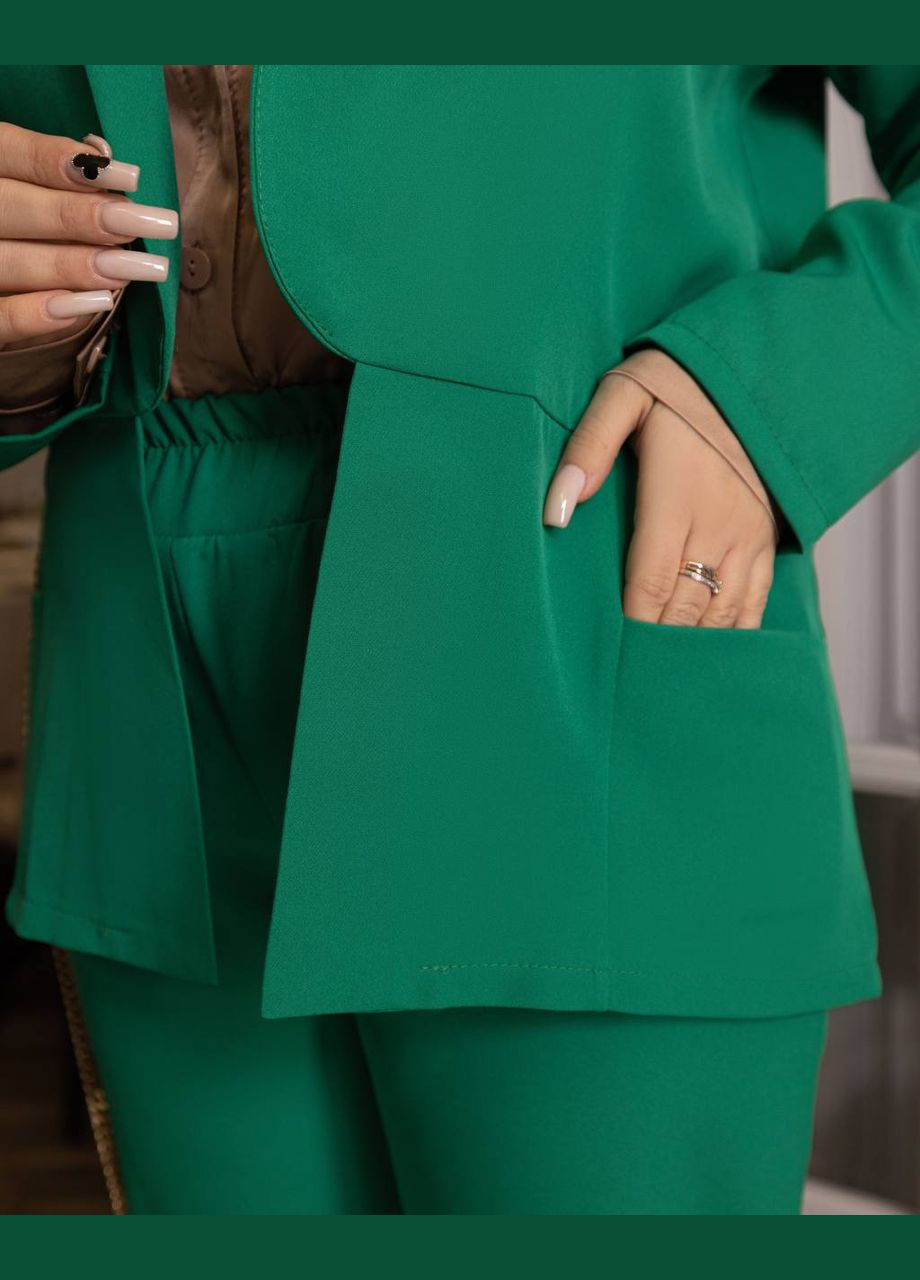 Женский костюм брюки и пиджак цвет зеленый р.50/52 450153 New Trend (282928043)