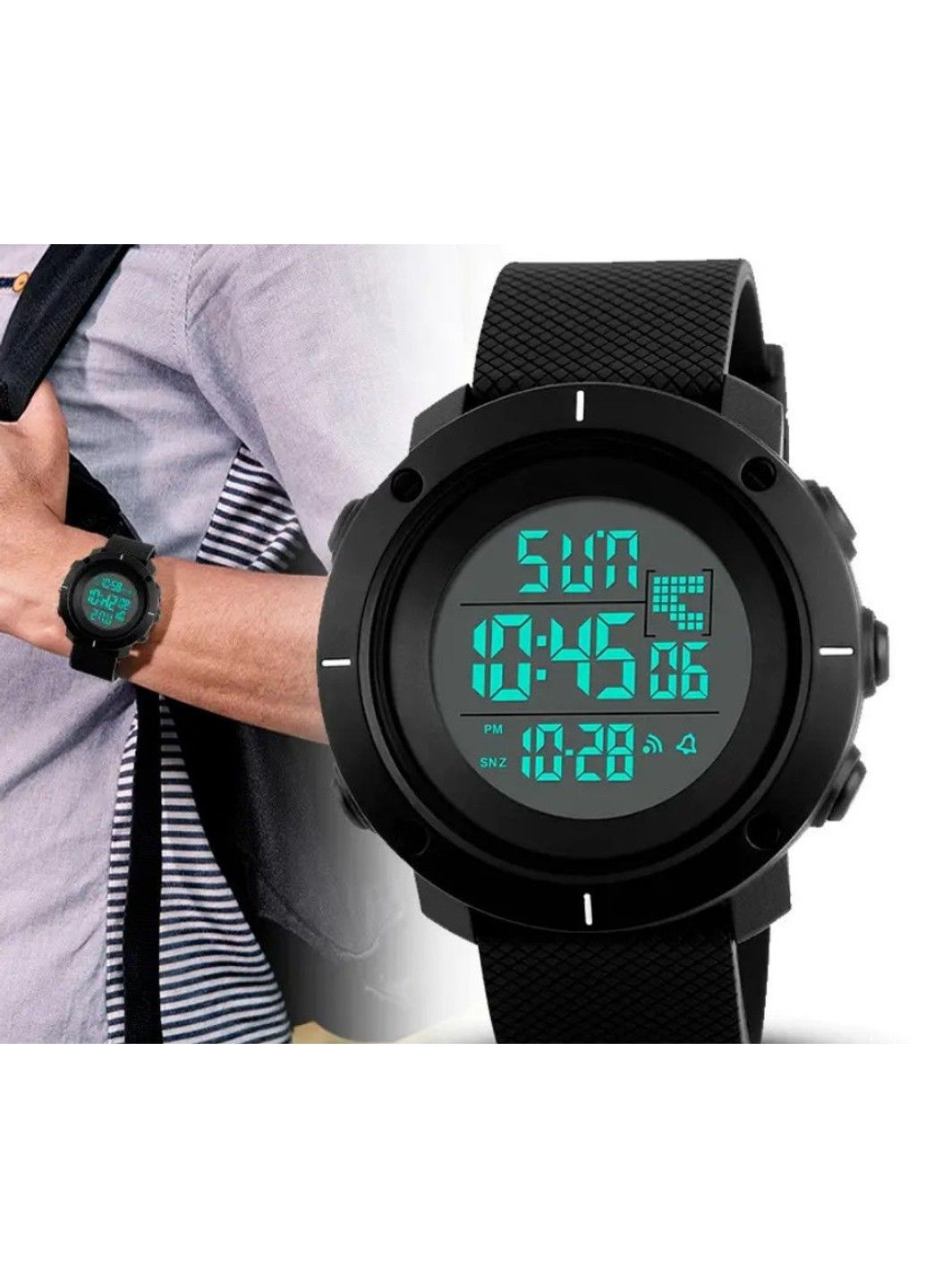 Мужские спортивные часы 1213 dekker черные Skmei (313653923)