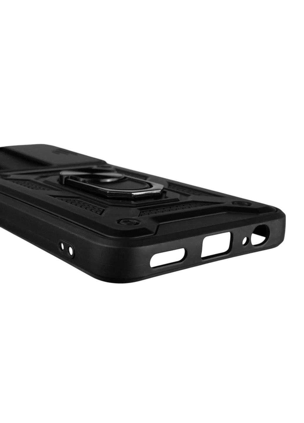 Чехол для Camon 18P (CH7n) бронированный с кольцом-держаталем со шторкой на техно камон 18P черный rg1 Tecno (366019040)