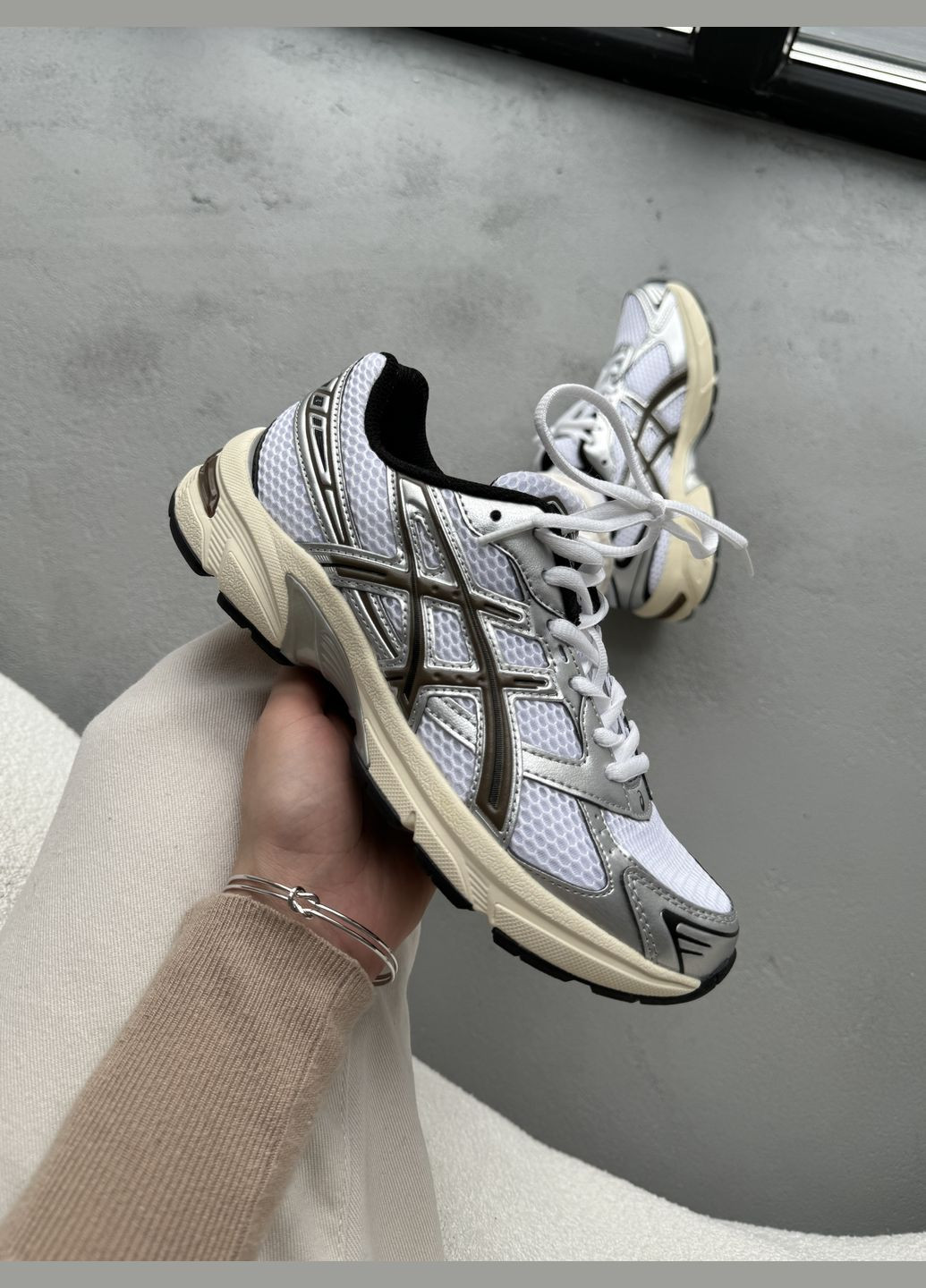 Сірі Осінні кросівки чоловічі і жіночі asics gel-1130 grey white | асікс гель-1130 сірі білі No Brand