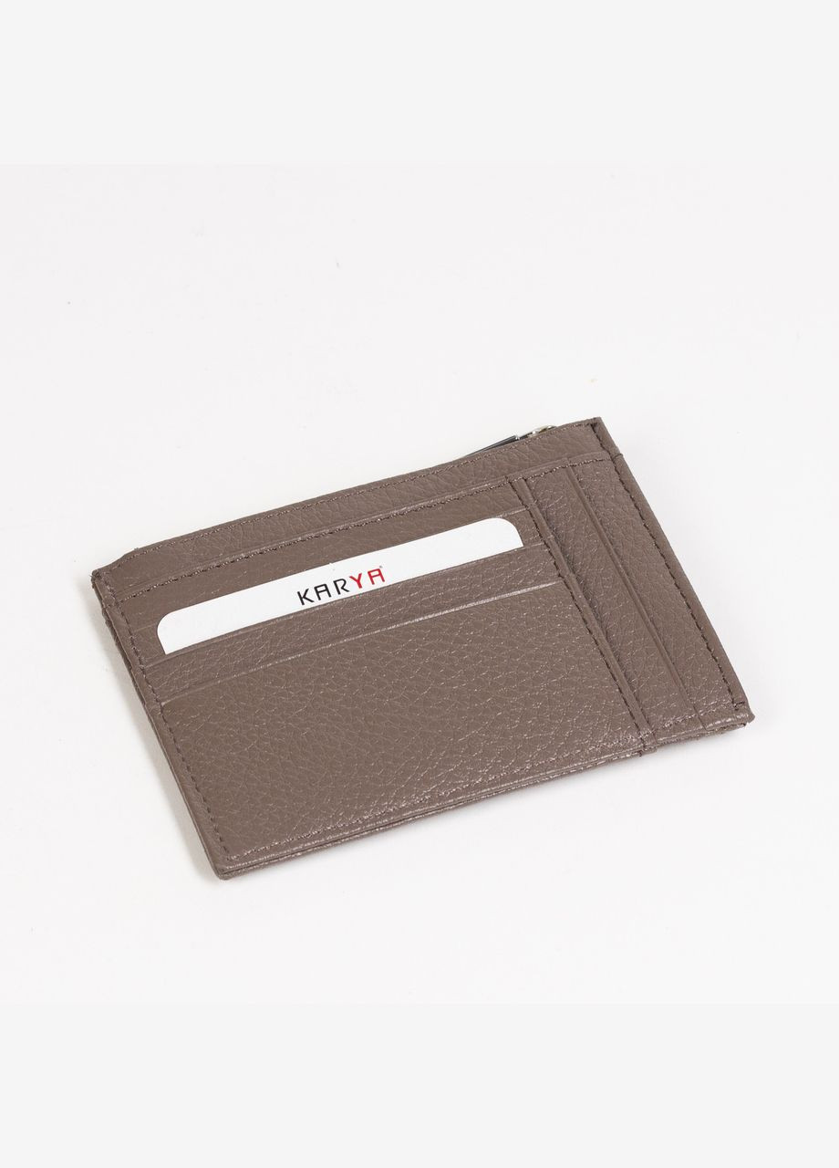 Шкіряний картхолдер 0022-51 з відділенням для дріб'язку бежевий Karya (316460770)